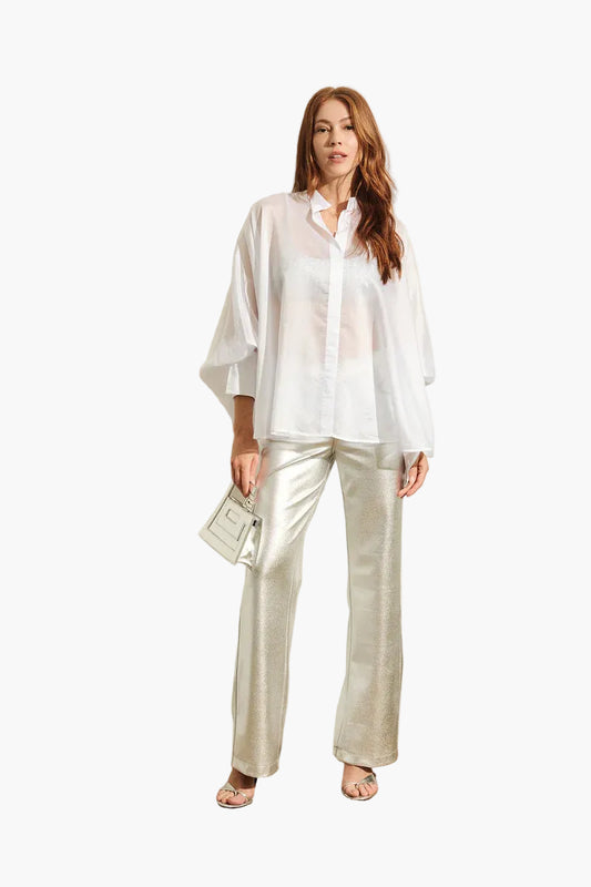 JIJIL BLUSA CON COLLO ALLA COREANA