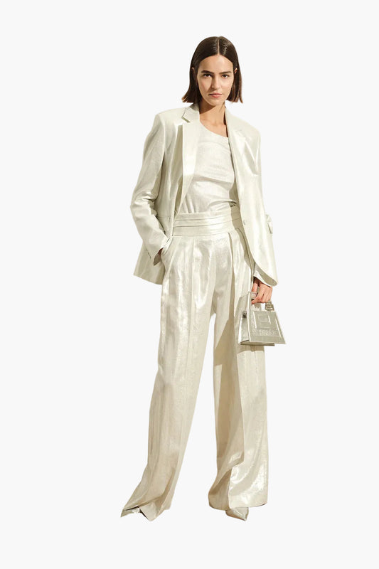 JIJIL PANTALONE IN LINO A VITA ALTA