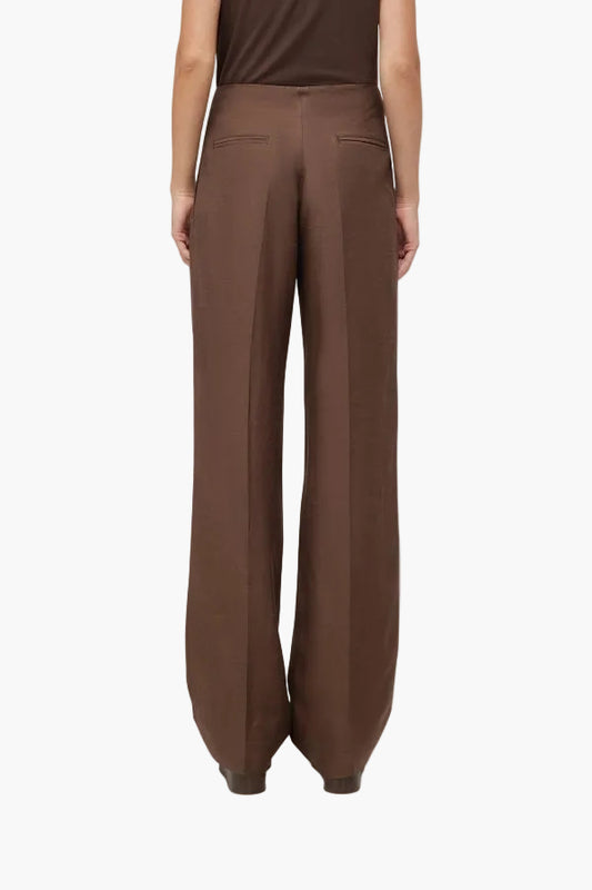 BLUGIRL PANTALONI WIDE LEG IN MISTO LINO
