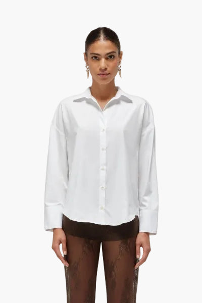 CAMICIA IN POPELINE CON PIZZO