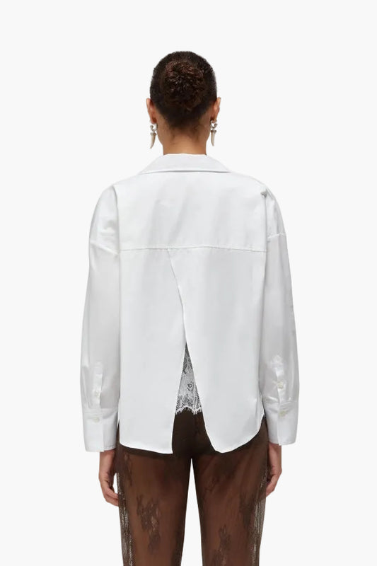 CAMICIA IN POPELINE CON PIZZO