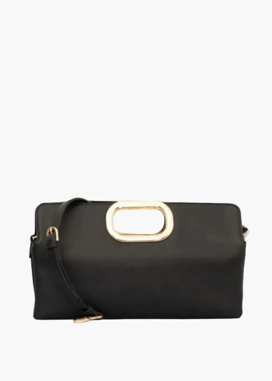 TWINSET BORSA CLUTCH LILA CON MANICO LOGATO