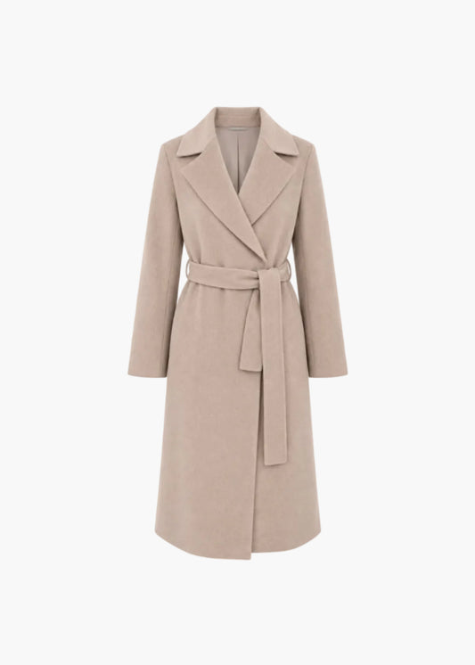 Long coat with belt at the waist | White Wise