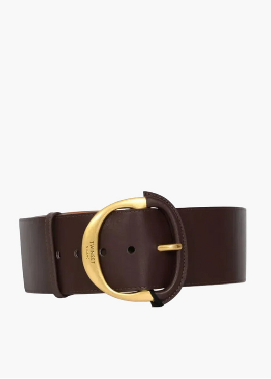 TWINSET CINTURA IN PELLE CON FIBBIA METALLICA REGOLABILE