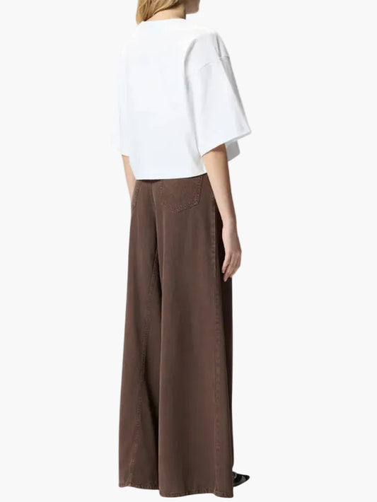 T-SHIRT PINKO BORGHETTO CROPPED CON RICAMO LOVE BIRDS
