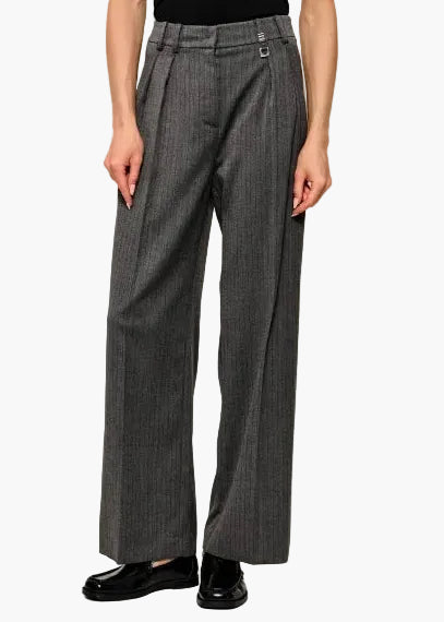 PATRIZIA PEPE PANTALONI SARTORIALI WIDE LEG GESSATI